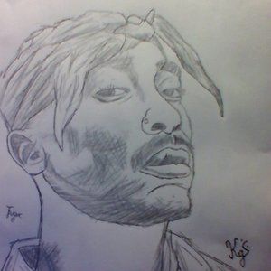 Tupac Shakur Drawing (Drawn By Hand) w/ free frame